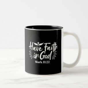 Religiöse Kunst: Glauben an Gottes Schriftendesign Zweifarbige Tasse