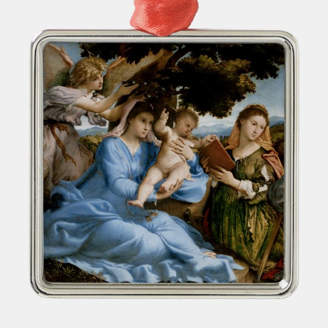 Religiöse Kunstschmuck Silbernes Ornament (Vorne)
