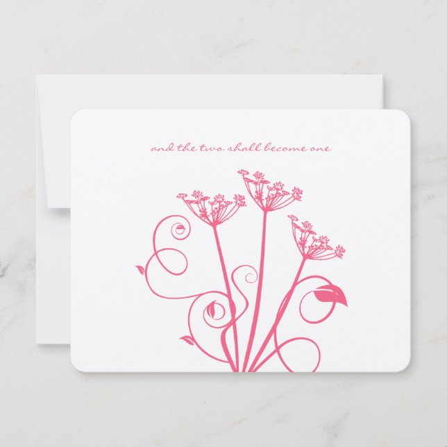 Religiöse Monogram Pink Wildblume Wedding RSVP (Vorderseite)
