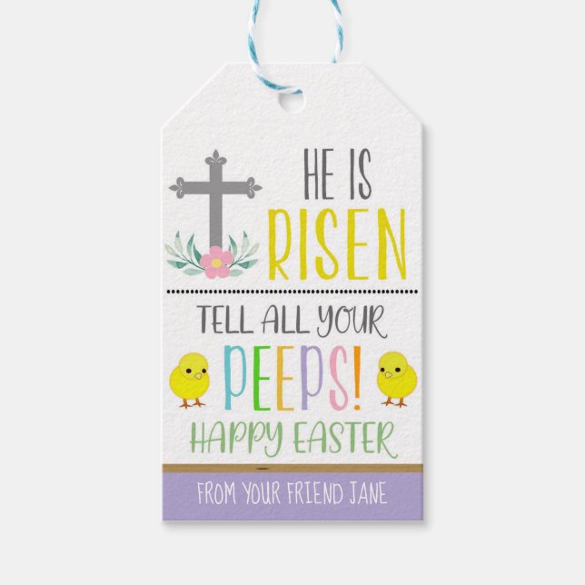Religiöse Osterfeier ist er riss Geschenkmarke Geschenkanhänger (Vorderseite)