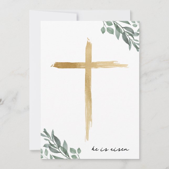 Religiöse Osterkreuz-Grußkarte Einladung (Vorderseite)