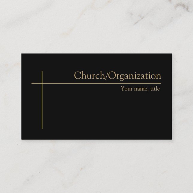Religiöse Pfarrgemeinde Golden Cross Minimalistisc Visitenkarte (Vorderseite)