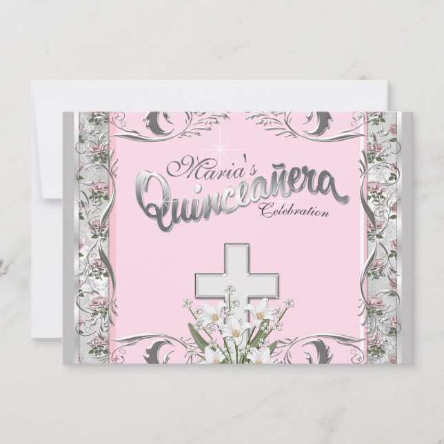 Religiöse Quinceanera Einladung (Vorderseite)