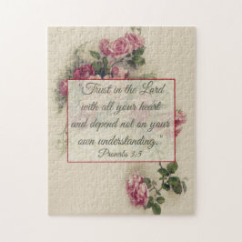 Religiöse Rosen Sprichwort-3:5 Scripture w/pink