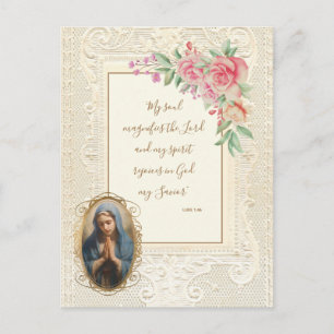 Religiöse Schrift Verse Jungfrau Mary Floral Postkarte