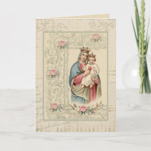 Religiöse Selige Jungfrau Maria Vintage Karte