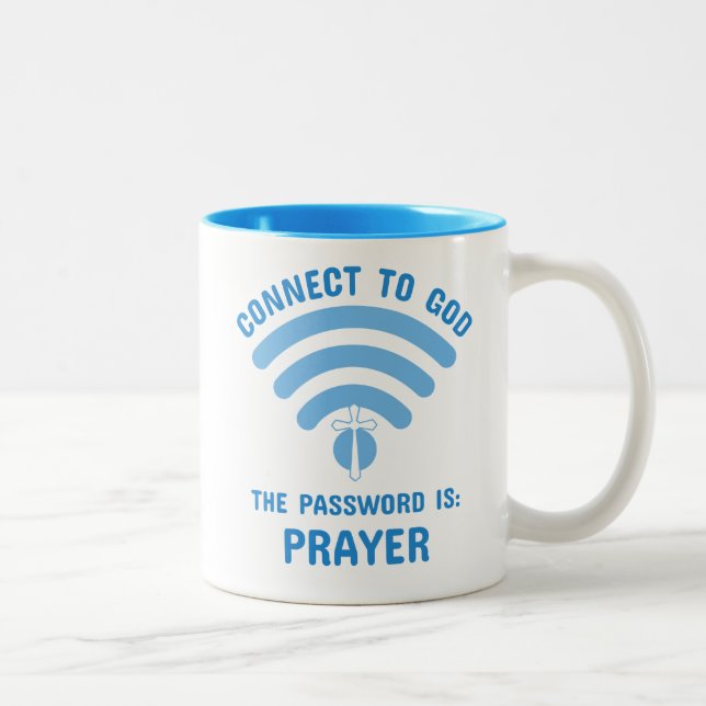 Religiöse Social Media Funny Zweifarbige Tasse (Rechts)