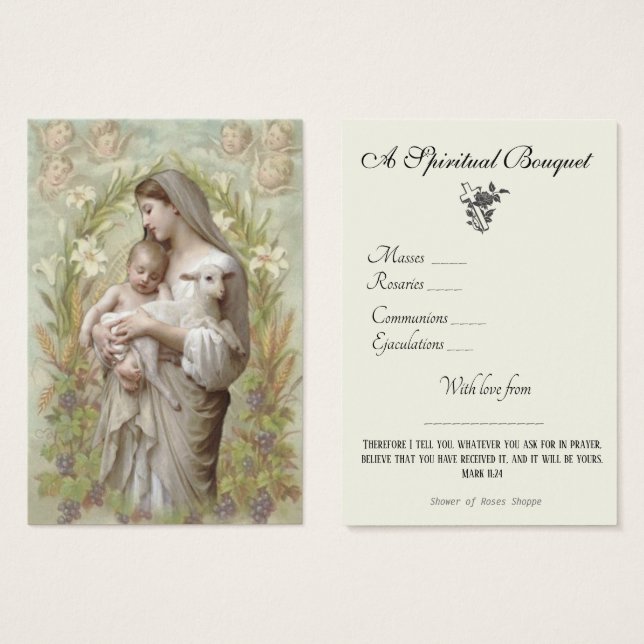 Religiöse spirituelle Bouquet Gebete Heilige Karte (Vorne & Hinten)