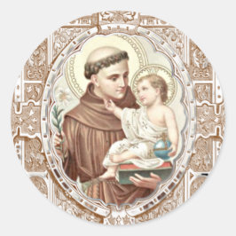 Religiöse St. Anthony Baby Jesus katholischer Prie Runder Aufkleber
