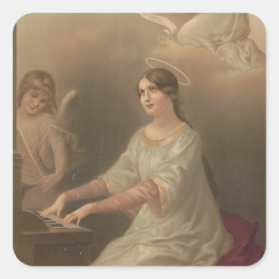 Religiöse St. Cecilia Schirmherrschaft Lugano Ges Quadratischer Aufkleber