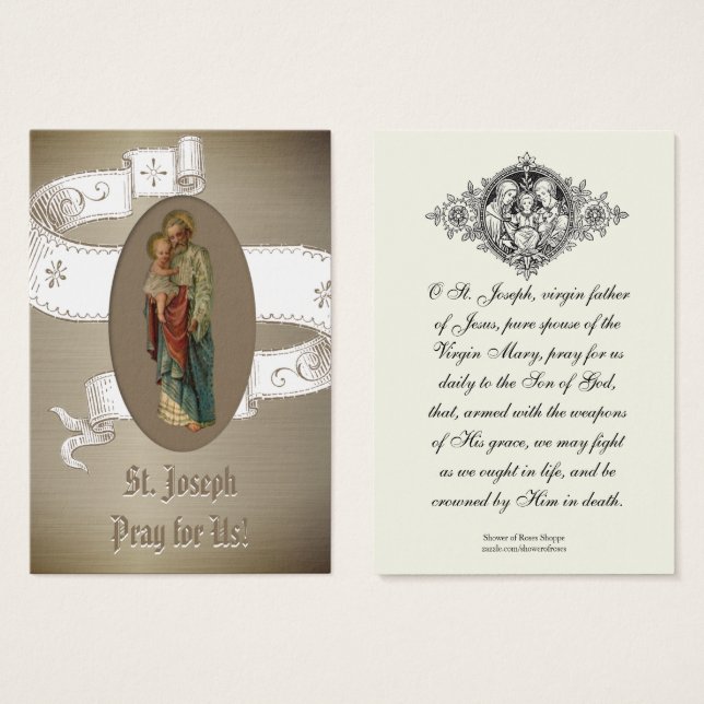 Religiöse St. Joseph Katholische Gebetskarte (Vorne & Hinten)