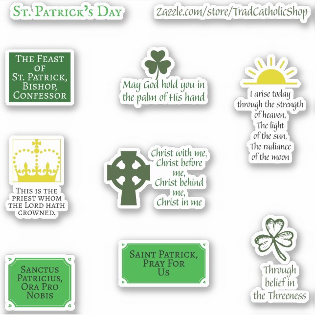 Religiöse St. Patrick' Day Trad Katholischer Plane Aufkleber (Vorderseite)