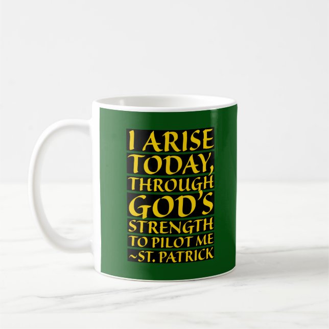 Religiöse St. Patrick Gebet Grün und Gold Kaffeetasse (Links)