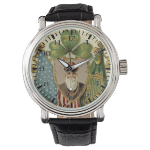 Religiöse St. Patrick Ireland Kleeblatt Katholik Armbanduhr