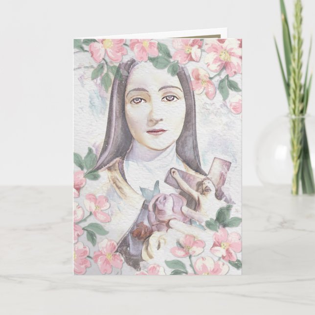 Religiöse St. Therese Carmelite Nun Vintag Card Karte (Vorderseite)