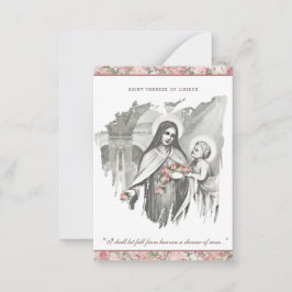 Religiöse St. Therese Elegante Gebet-Rose Mitteilungskarte
