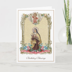 Religiöse St. Therese Katholic Nun floral Karte