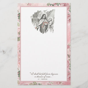Religiöse St. Therese Katholische Rose Blumenkarte