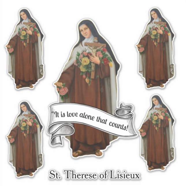 Religiöse St. Therese von Lisieux Carmelite Nun Aufkleber (Vorderseite)