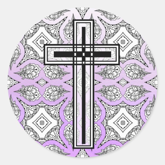 Religiöse Sticker lila und schwarz (Vorderseite)