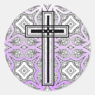 Religiöse Sticker lila und schwarz