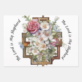 Religiöse Symbole und Verse für Beileid Geschenkpapier Set