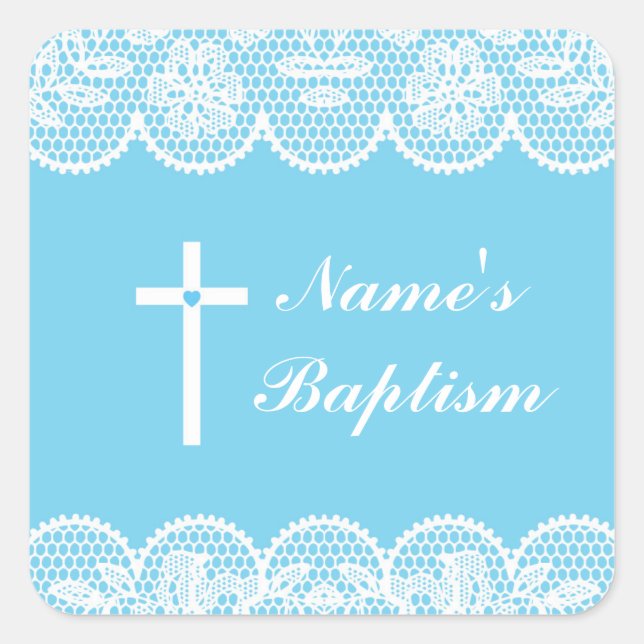 Religiöse Taufername Aufkleber überkreuzen Spitzen (Vorderseite)