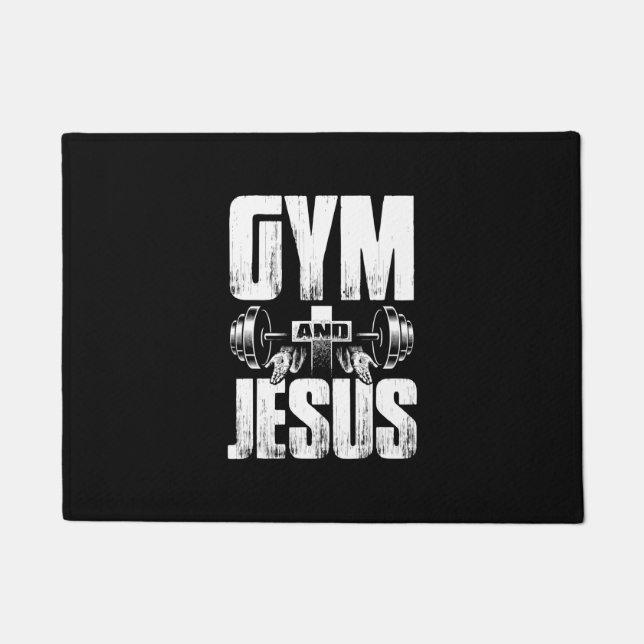 Religiöse Trainingsgymnastik & Jesus heben Weichte Fußmatte (Vorderseite)
