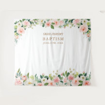 Religiöse Veranstaltung, rosa Blume Taufplakat