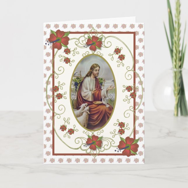 Religiöse Vintage Jesus Gute Hirtenschrift Dankeskarte (Vorderseite)