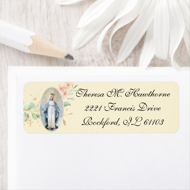 Religiöse Vintage Jungfrau Mary Floral Elegant (Insitu)