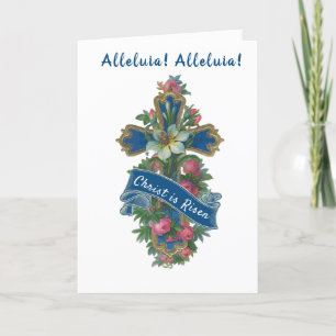 Religiöse Vintage Osterblütensegmente Feiertagskarte