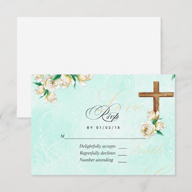 Religiöse Wasserfarben RSVP Karte (Vorne/Hinten)