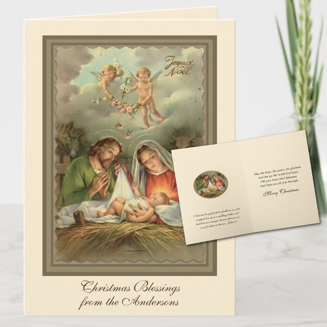 Religiöse Weihnachten Jesus St. Joseph Jungfrau Ma (Religious Easy to Personalize Christmas Cards )