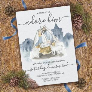 Religiöse Weihnachten mit dem Baby Jesus, Mary & J Einladung