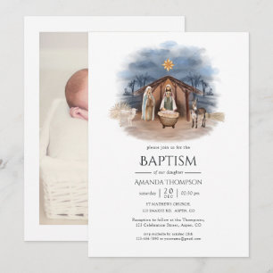 Religiöse Weihnachtsgeburt Jesu Foto Einladung