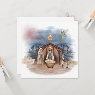 Religiöse Weihnachtskrippe Geburt Jesus Taufe Einladung