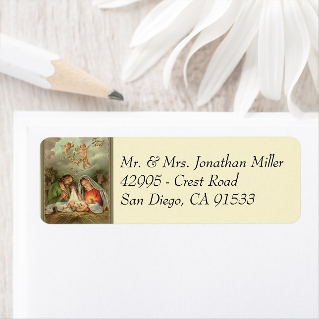 Religiöse Weihnachtskrippe Heilige Familie Jesus (Traditional Vintage Religious Christmas Nativity with Jesus, Mary, & Joseph )