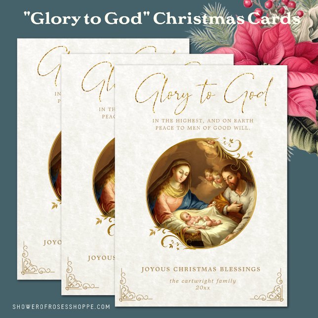 Religiöse Weihnachtskrippe Jesus Feiertagskarte (Von Creator hochgeladen)