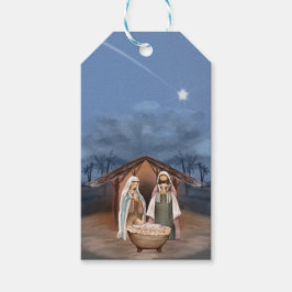 Religiöse Weihnachtskrippen Geschenkanhänger