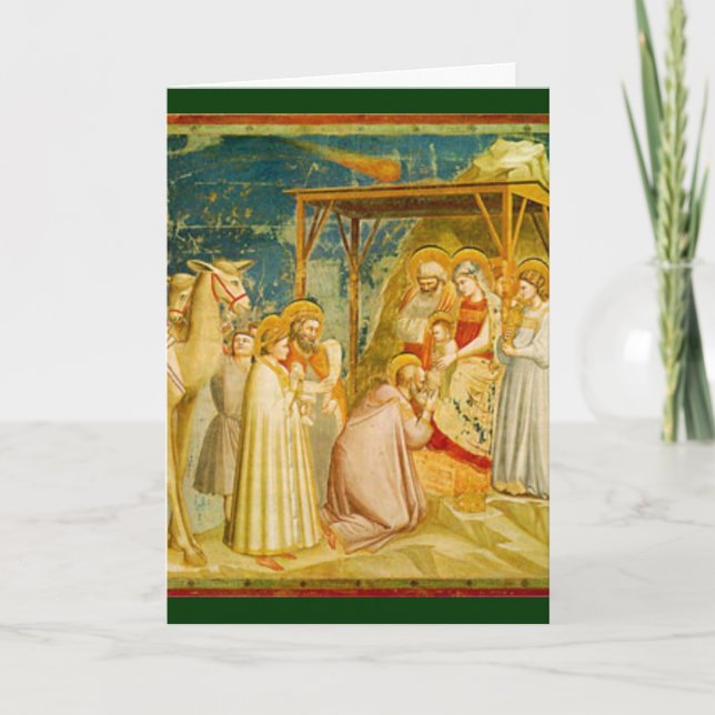 Religiöse Weihnachtsmanger Szene Feiertagskarte (Vorderseite)