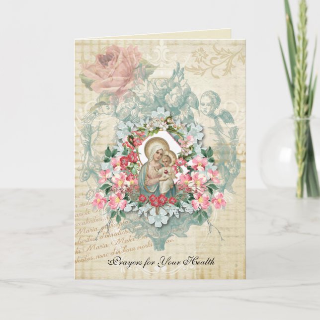 Religiöse Wohlbefinden Jungfrau Mary Katholic Card Karte (Vorderseite)