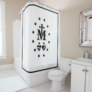 Religiöse Wundermedaille Duschvorhang