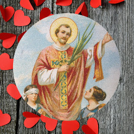 Religiöser Christlicher Katholischer Valentinstag Runder Aufkleber