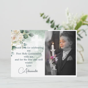Religiöser Dank Foto Gold Rose Grün Einladung