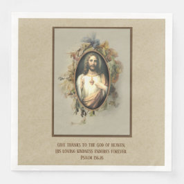 Religiöser Erntedank Heiliges Herz Jesus Blume Serviette