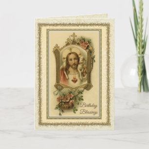 Religiöser Geburtstag Jesus Katholisch Vintage Karte