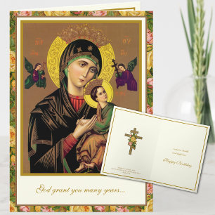 Religiöser Geburtstag Orthodox Byzantinische Jungf Karte