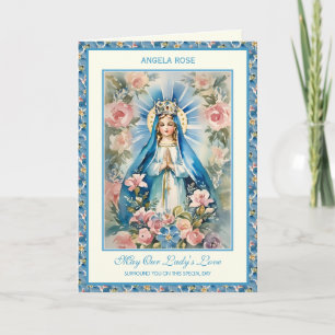 Religiöser Gesegneter Maria-Blumen-Gebetsrosenkran Karte