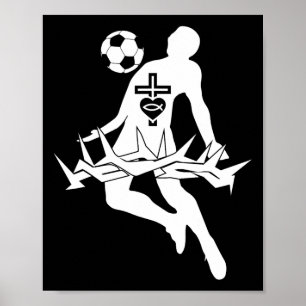 Religiöser Jesus Fußball Christus Gott Fußball Poster